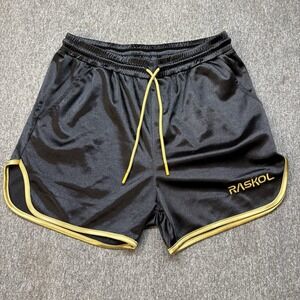 Raskol Apparel Limited Edition Silk Shorts Men's L Gym Workout Running Black